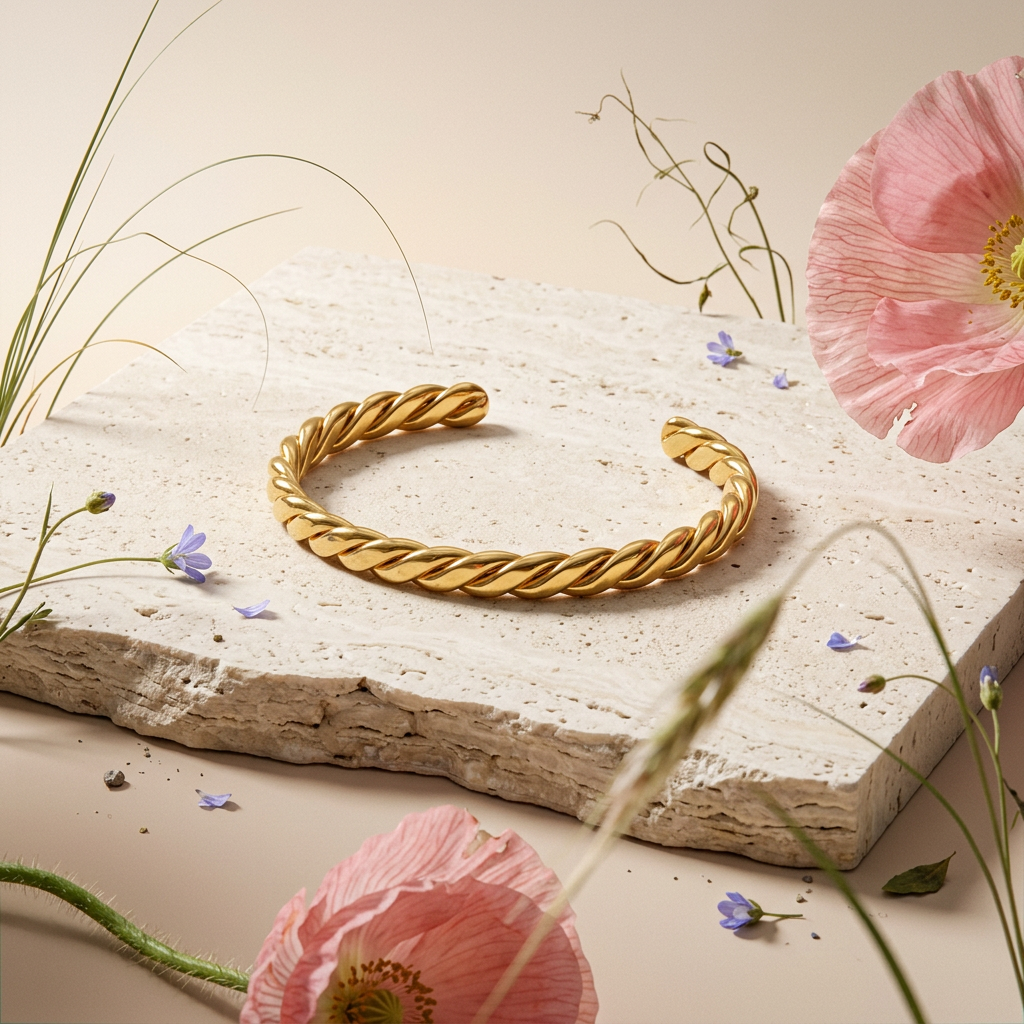 Zepha Golden Knot Cuff Bracelet