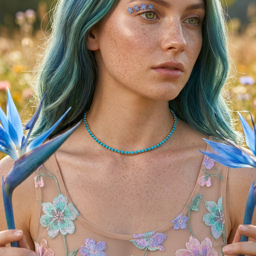 Vaelia Golden Orb Choker Necklace