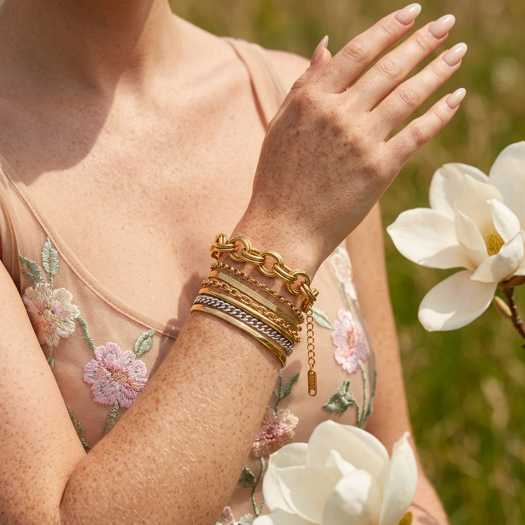 Reolia Golden Link Chain Bracelet