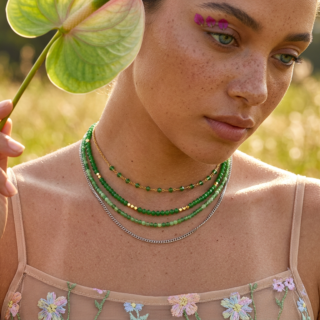 Zialia Golden Bead Choker Necklace
