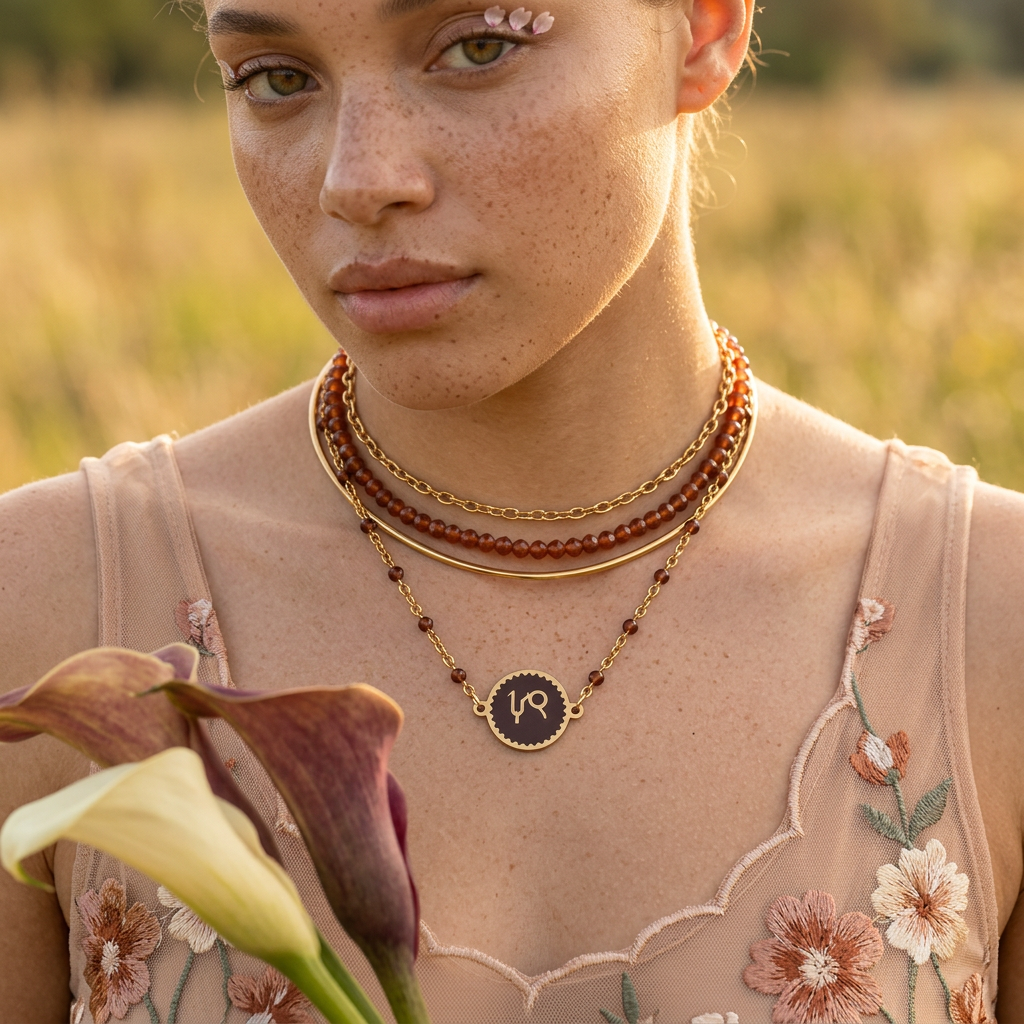 Raelia Golden Disc Pendant Necklace