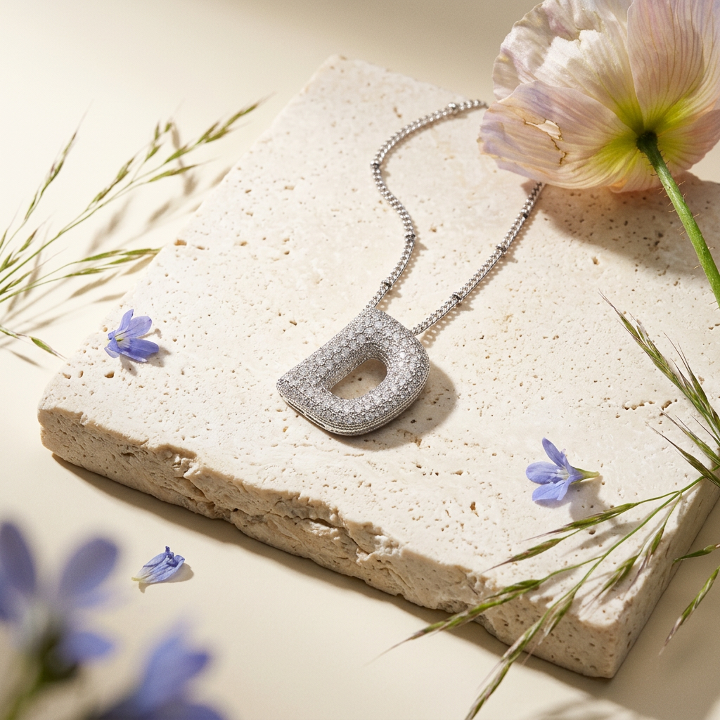 Jiovia Silver Halo Pendant Necklace