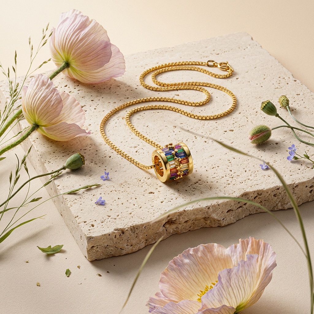 Zaelia Golden Bar Pendant Necklace