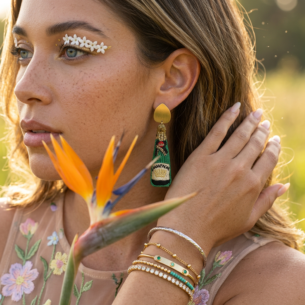 Vaelina Golden Teardrop Tassel Earrings