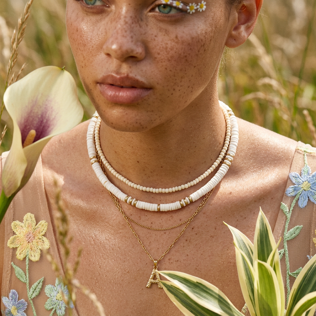 Raevia Golden Disc Choker Necklace
