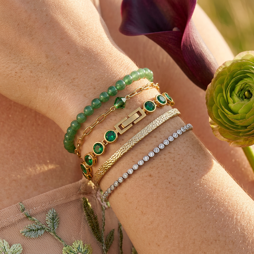 Zeonia Golden Orb Tennis Bracelet