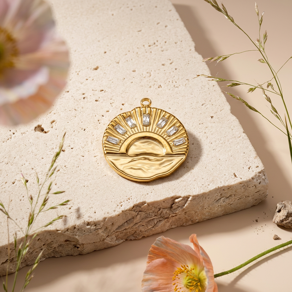 Laevia Golden Sun Pendant Charm