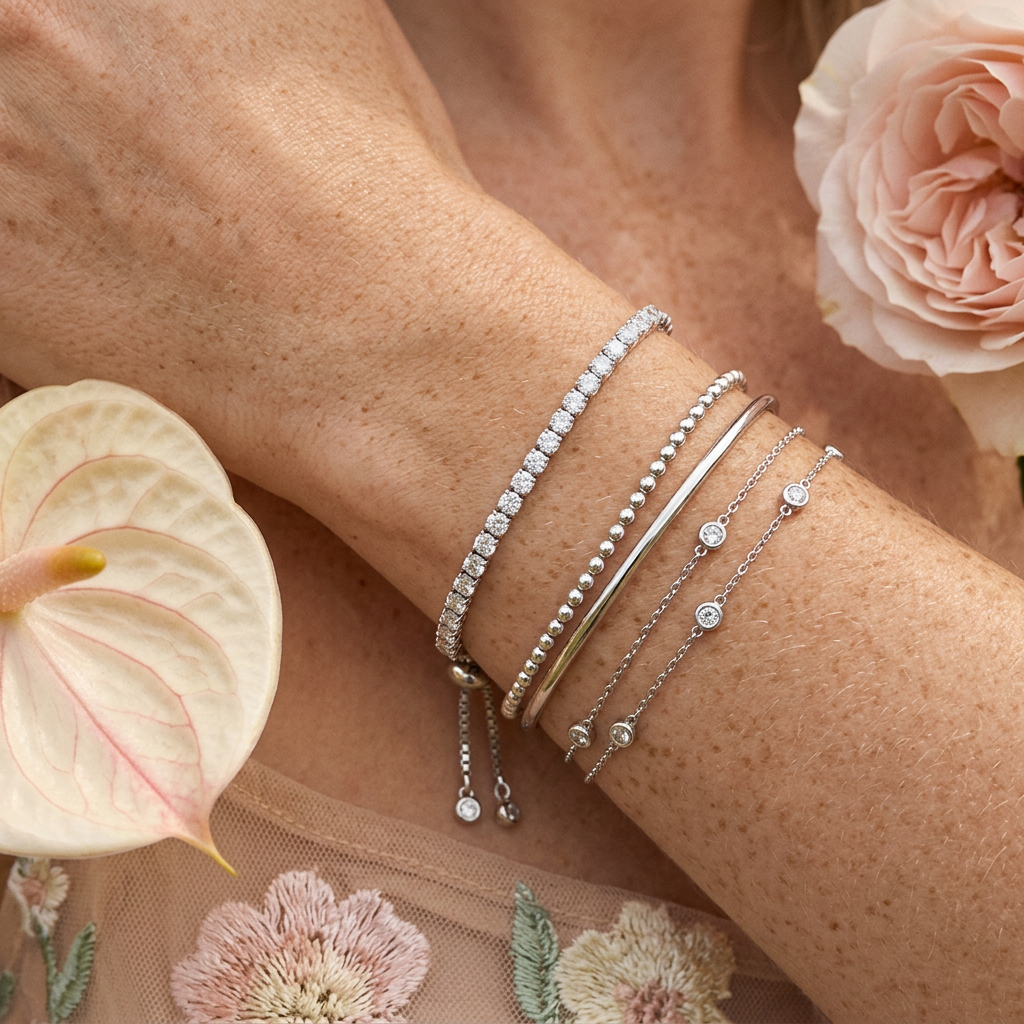 Zeilia Silver Chain Tennis Bracelet