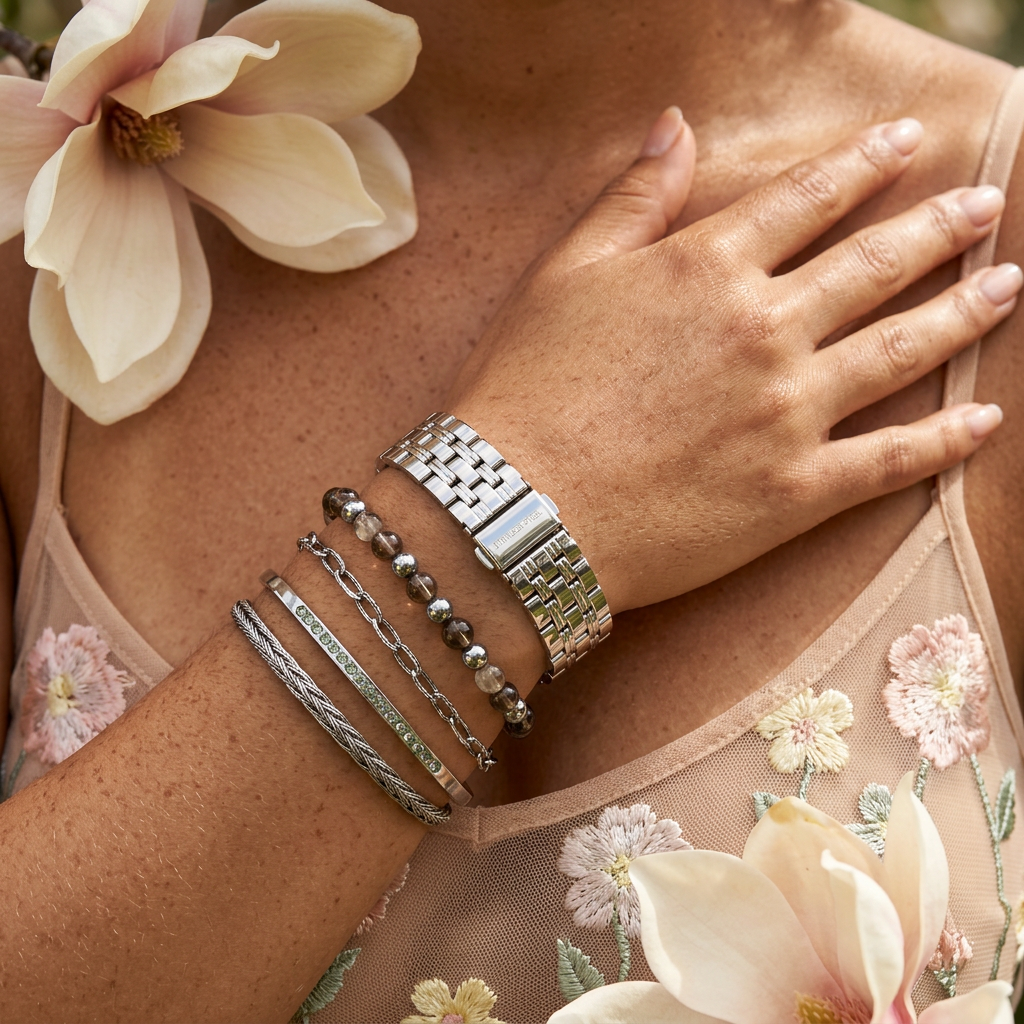 Veania Silver Chain Band watch