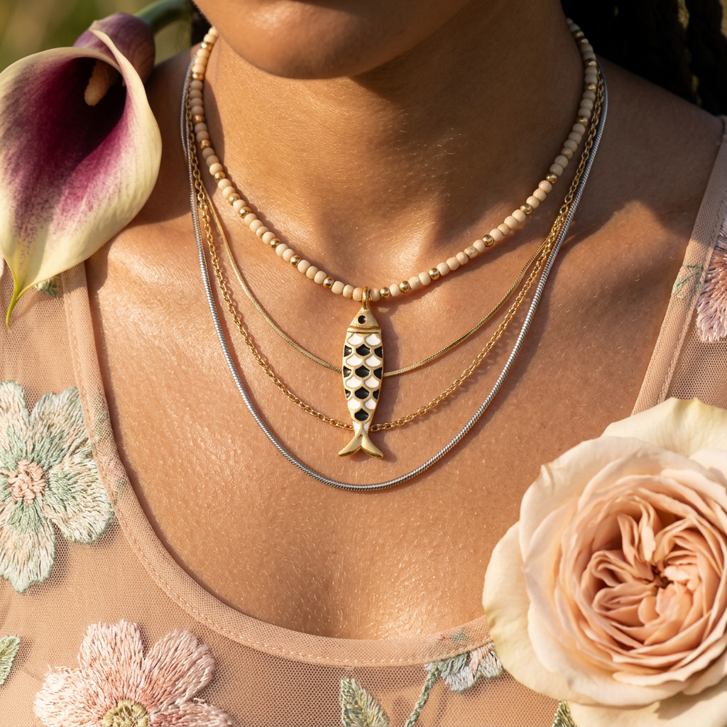 Leavia Golden Fish Pendant Charm