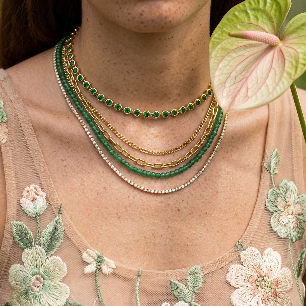 Gaelia Golden Orb Choker Necklace