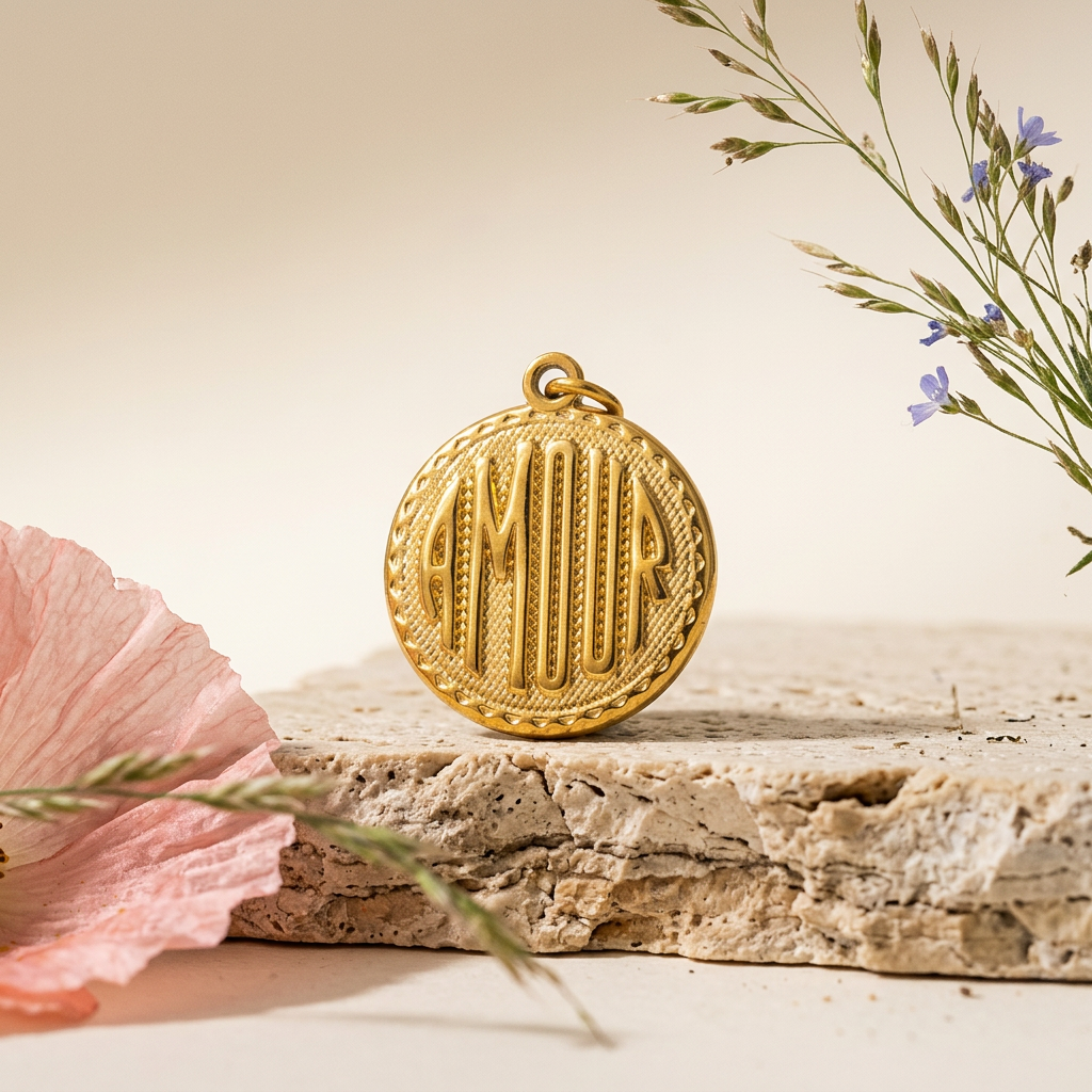 Maelia Golden Medallion Pendant Charm