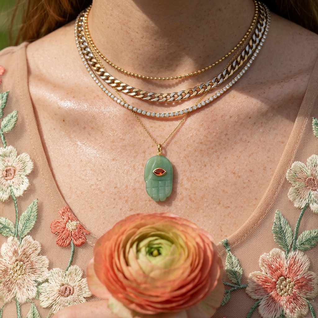 Vaelia Golden Hand Pendant charm.