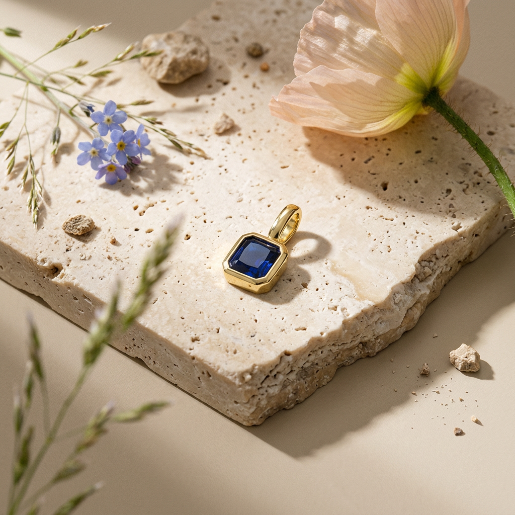 Saevia Golden Octagon Pendant Charm