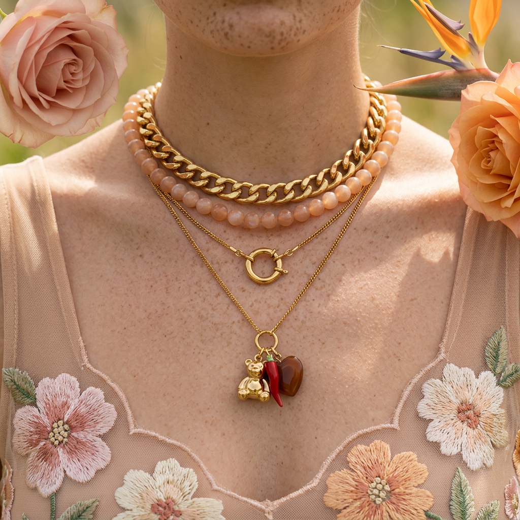 Raevia Golden Halo Pendant Necklace