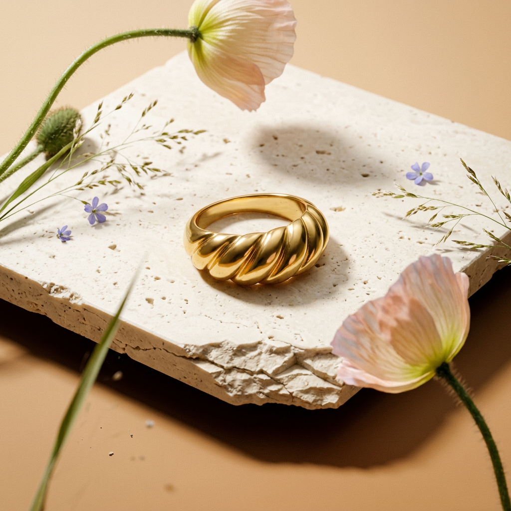 Maesia Golden Knot Band Ring