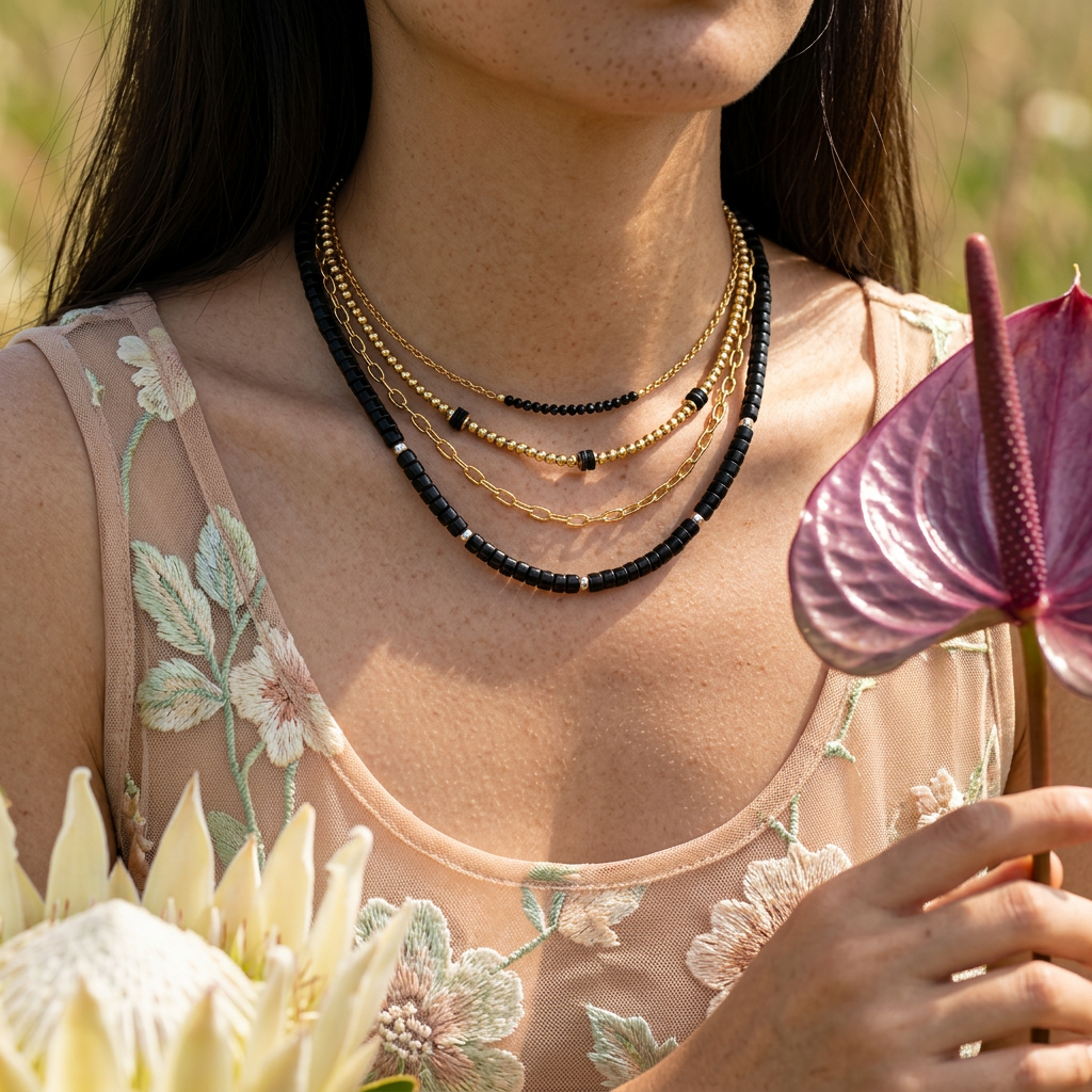 Siolia Golden Disc Chain Necklace