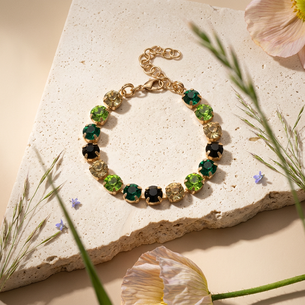 Vealia Golden Orb Tennis Bracelet
