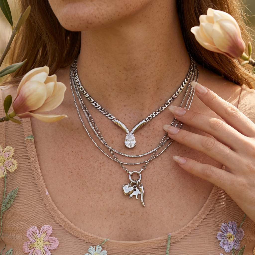 Zianea Silver Orb Pendant Necklace