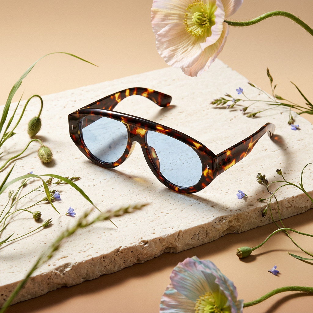 Teania Tortoise Oval Frame Sunglasses
