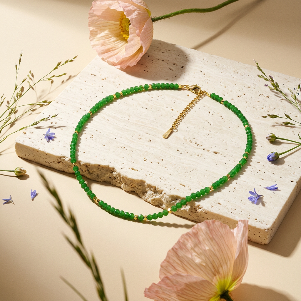 Zialia Golden Bead Choker Necklace