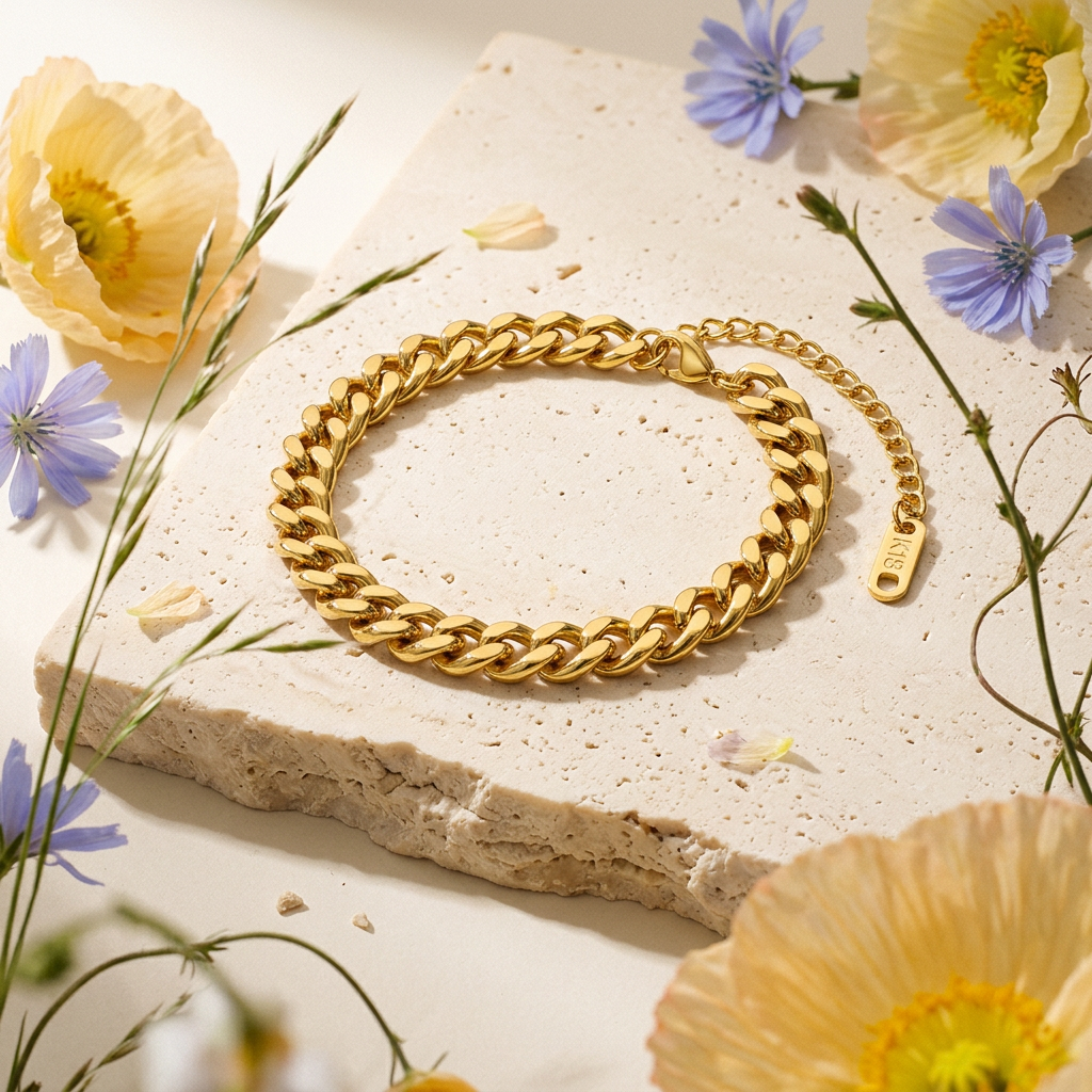 Zealia Golden Chain Link Bracelet