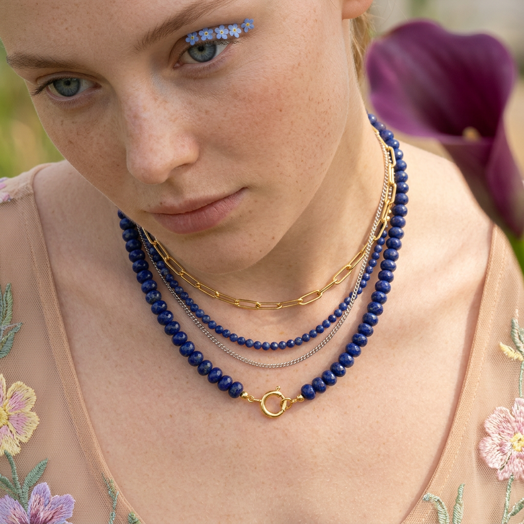 Zionia Golden Rondelle Strand Necklace