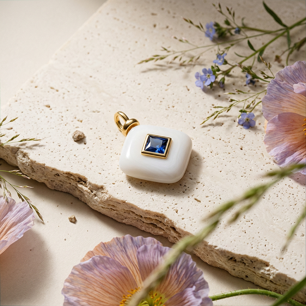 Naelia Golden Square Charm charm