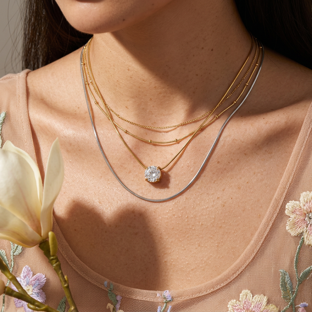 Vealia Golden Orb Pendant Necklace