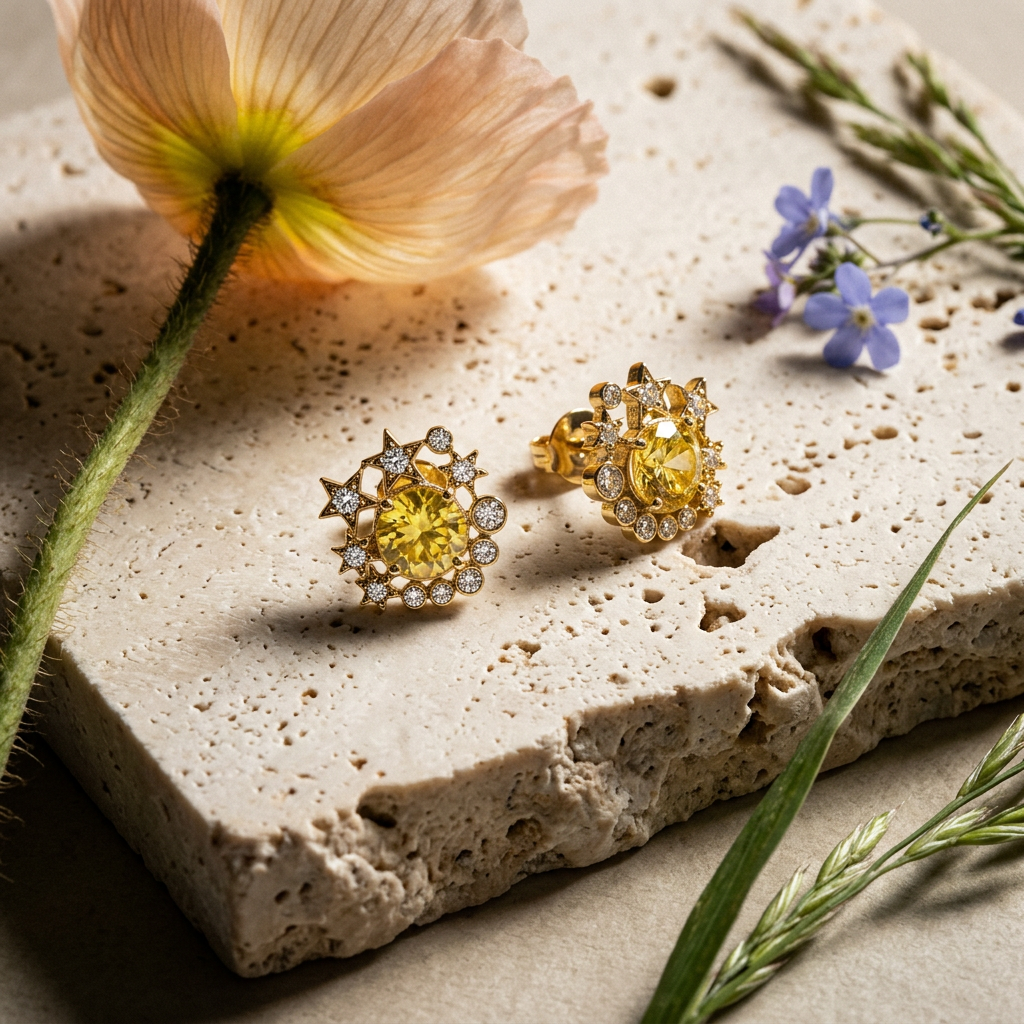 Tiolia Golden Halo Stud Earrings