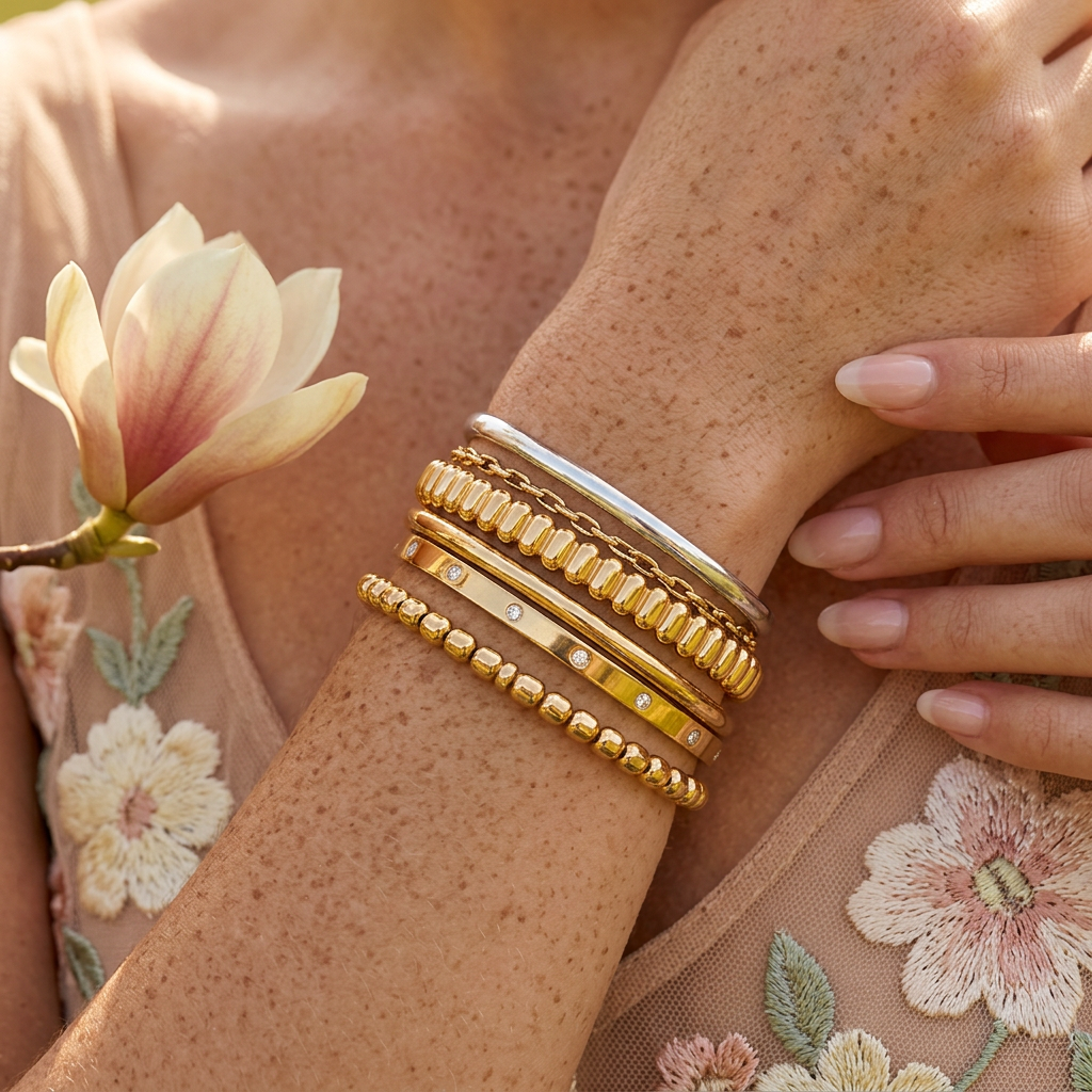 Vaelina Golden Chain Cuff Bracelet