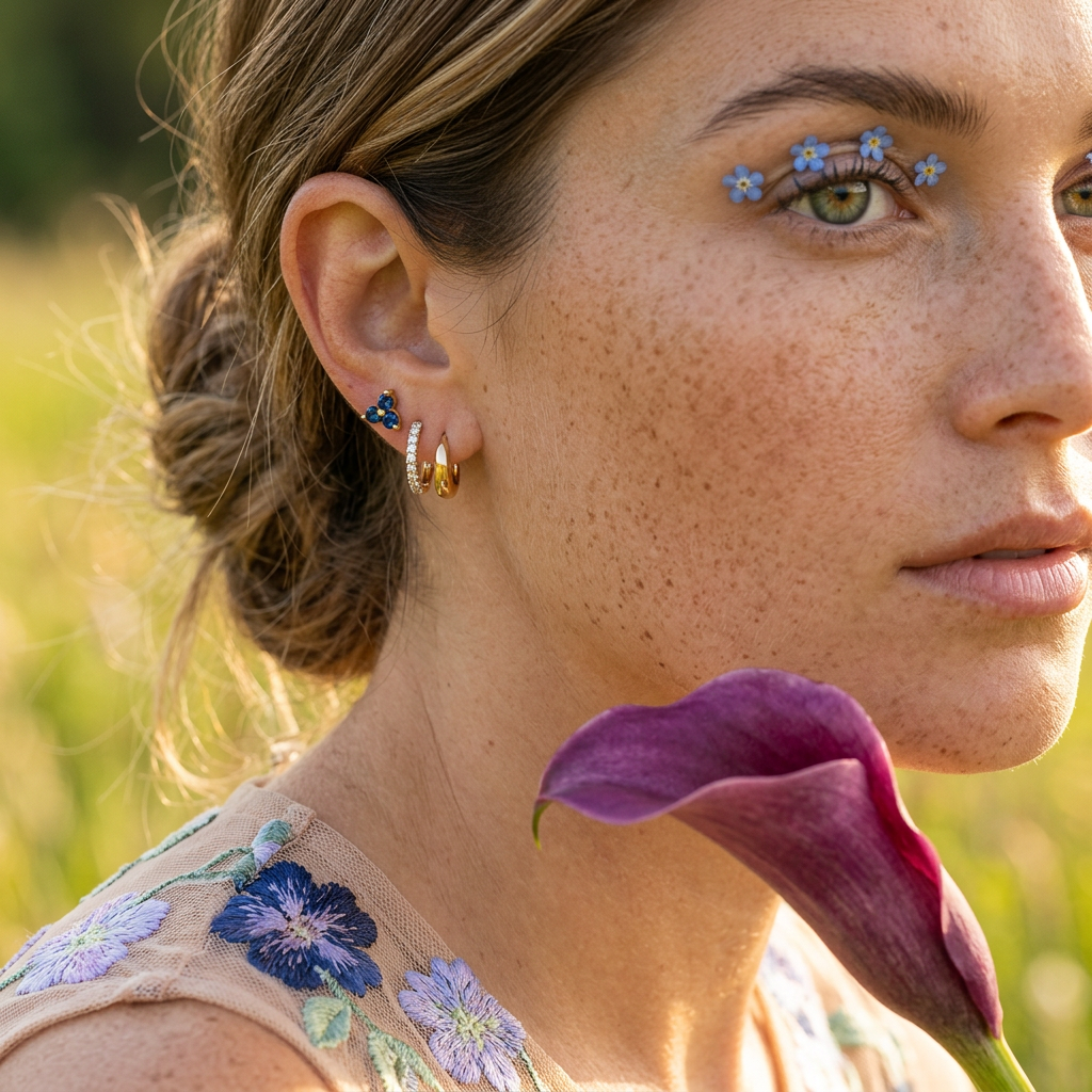 Zienia Golden Cluster Stud Earrings