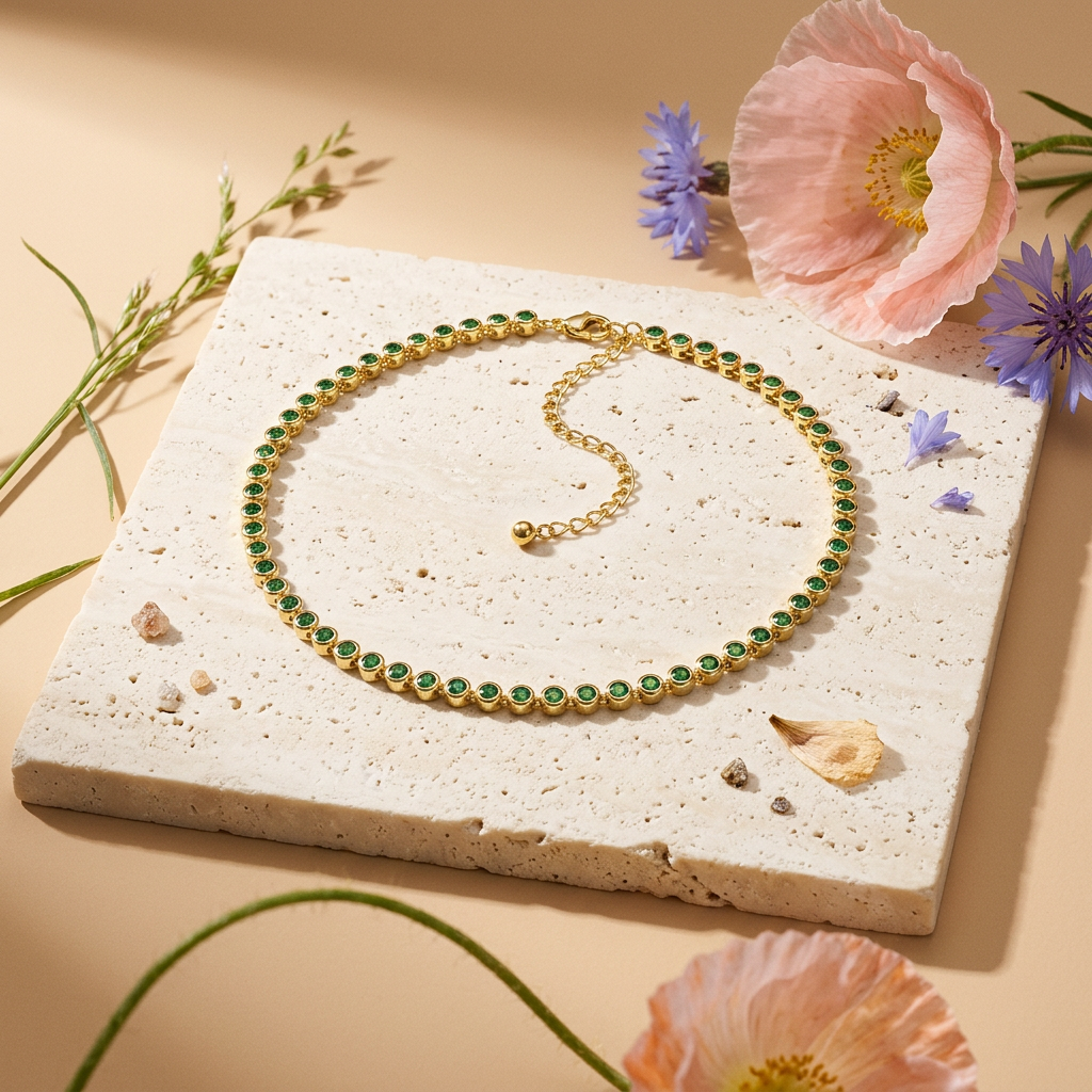Vionia Golden Orb Choker Necklace