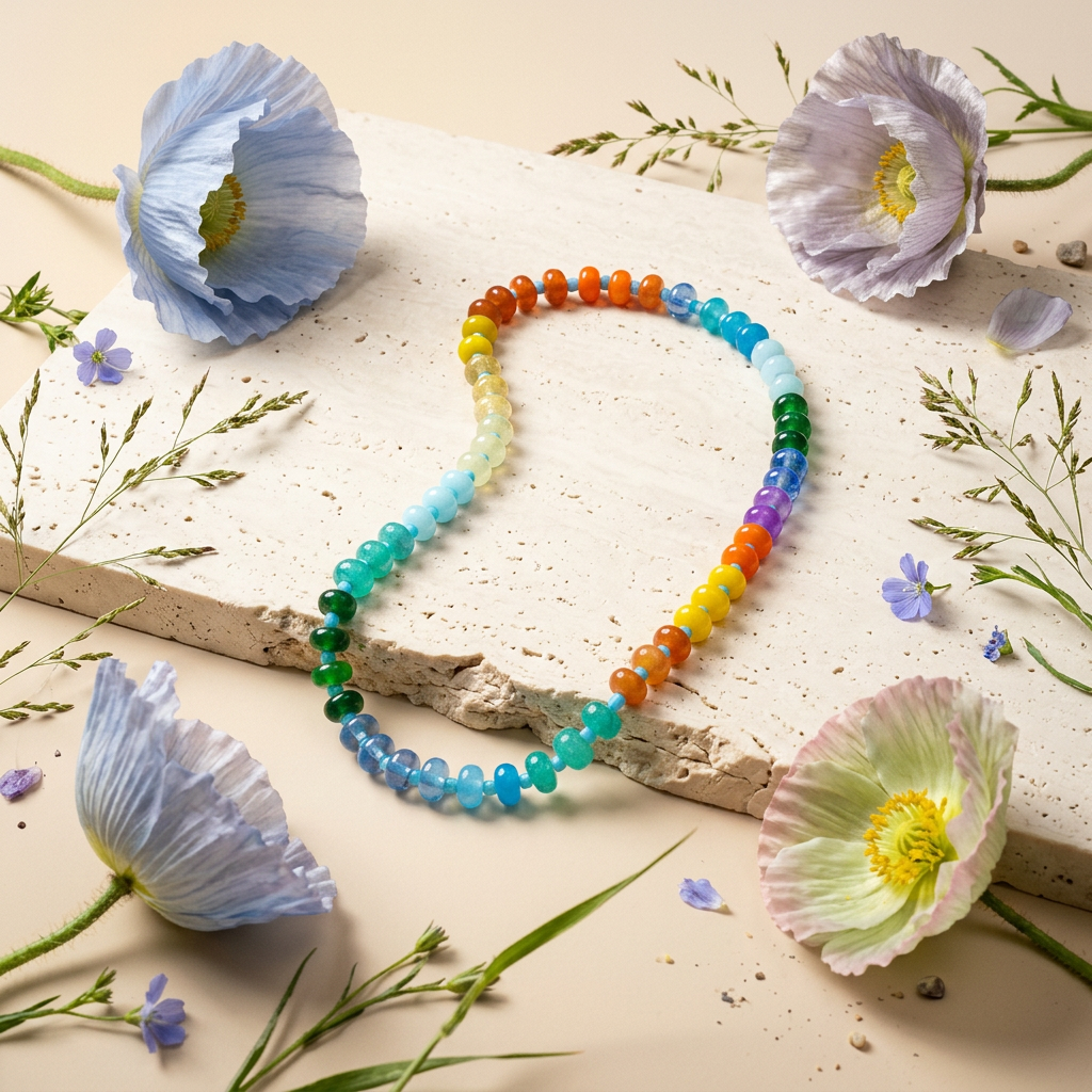 Raelia Rainbow Orb Thick Bead Strand Necklace