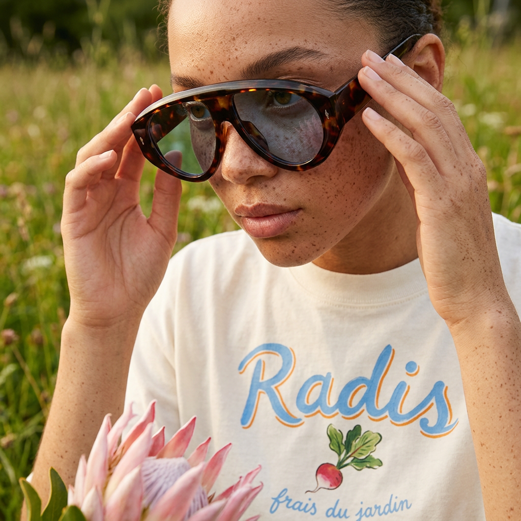Teania Tortoise Oval Frame Sunglasses