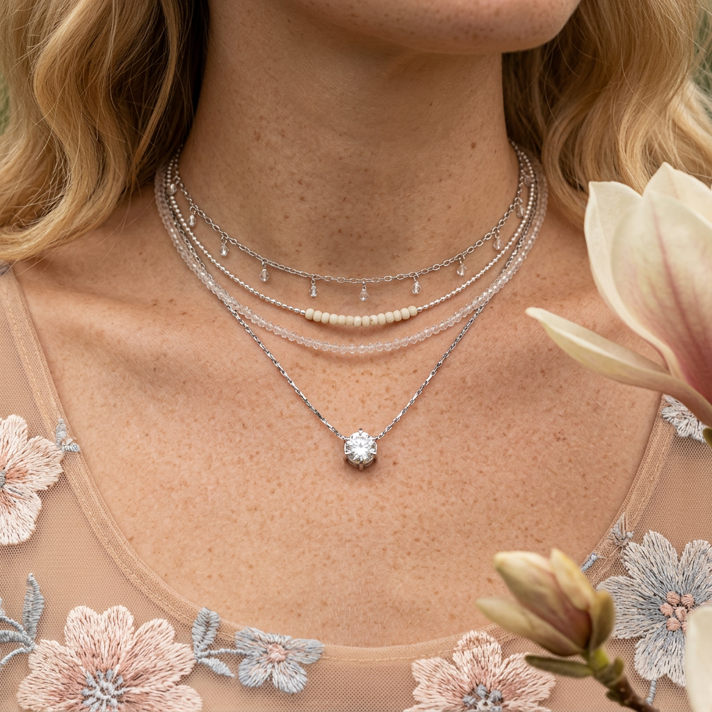 Zoevia Silver Orb Pendant Necklace