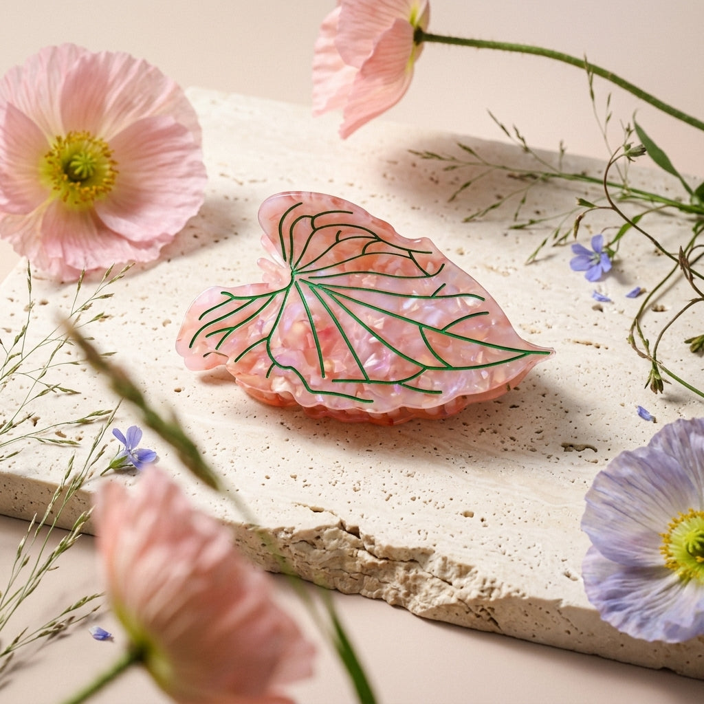Zaelia Acrylic Leaf Barrette Hair