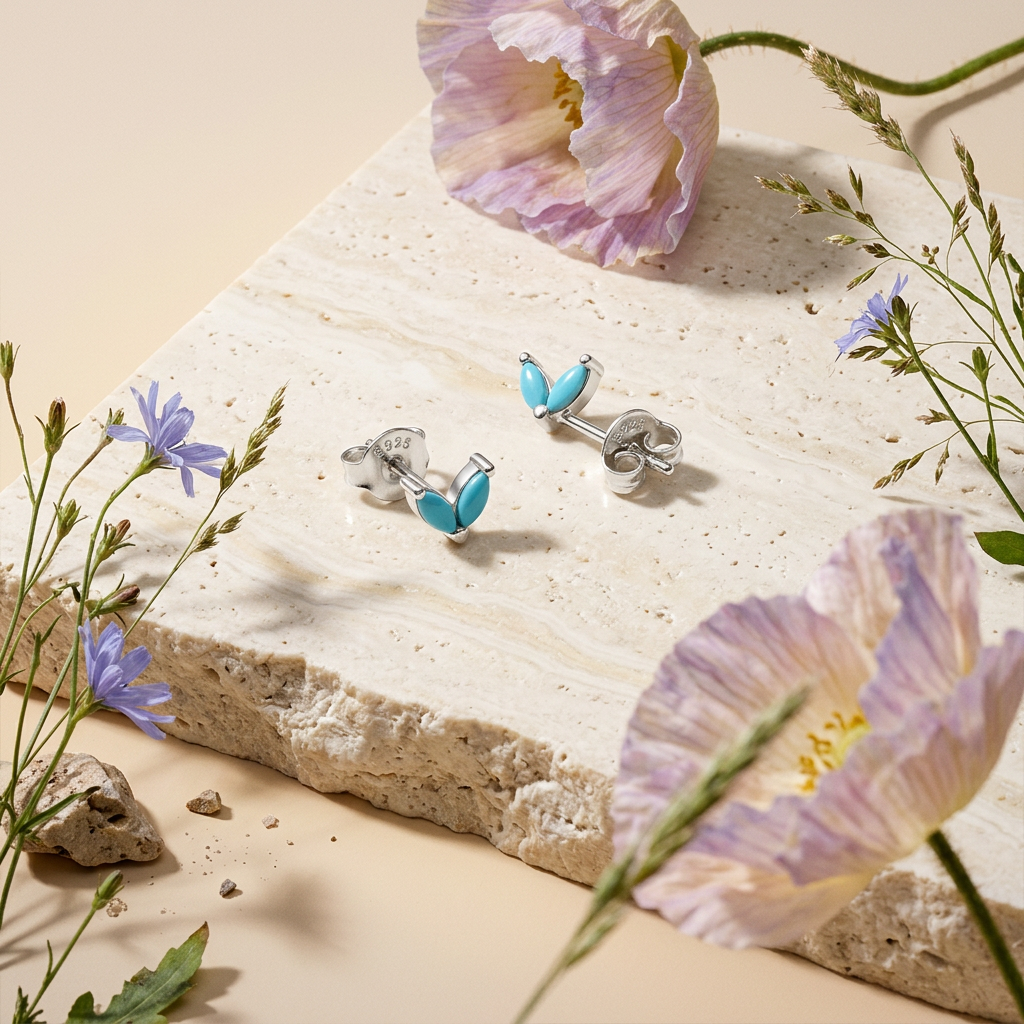 Zeolia Silver Marquise Cluster Stud Earrings