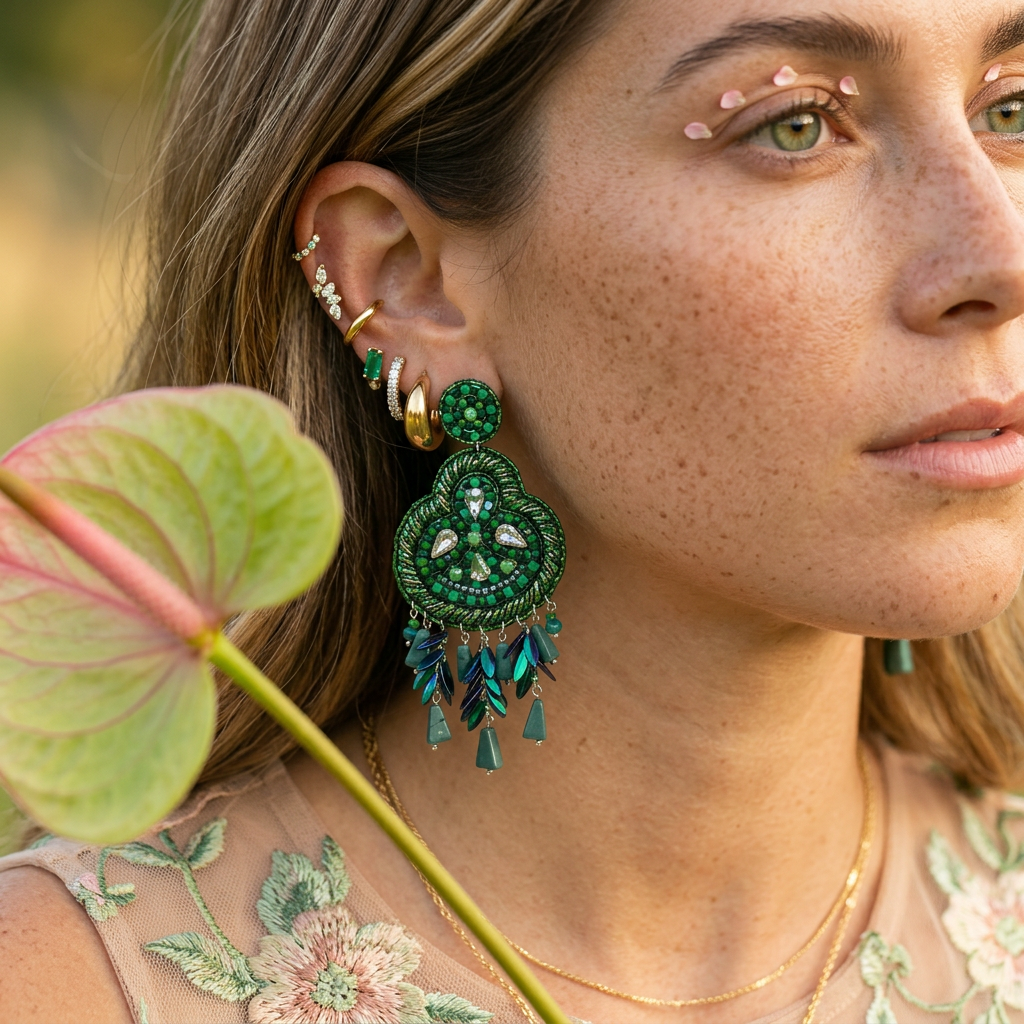 Zeonia Silver Cluster Drop Earrings