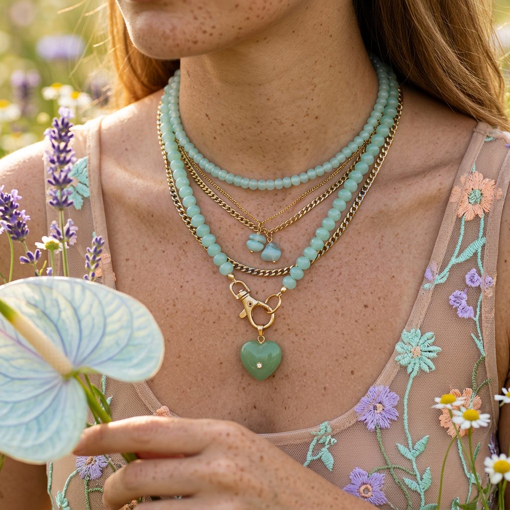 Vealia Golden Heart Pendant Necklace