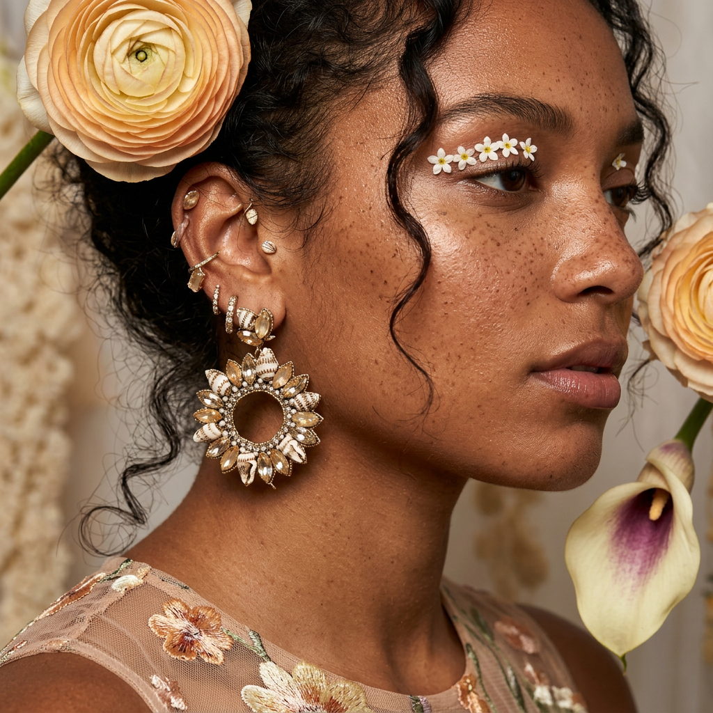 Zaera Golden Halo Drop Earrings