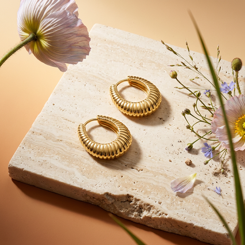 Laelia Golden Halo Huggie Earrings