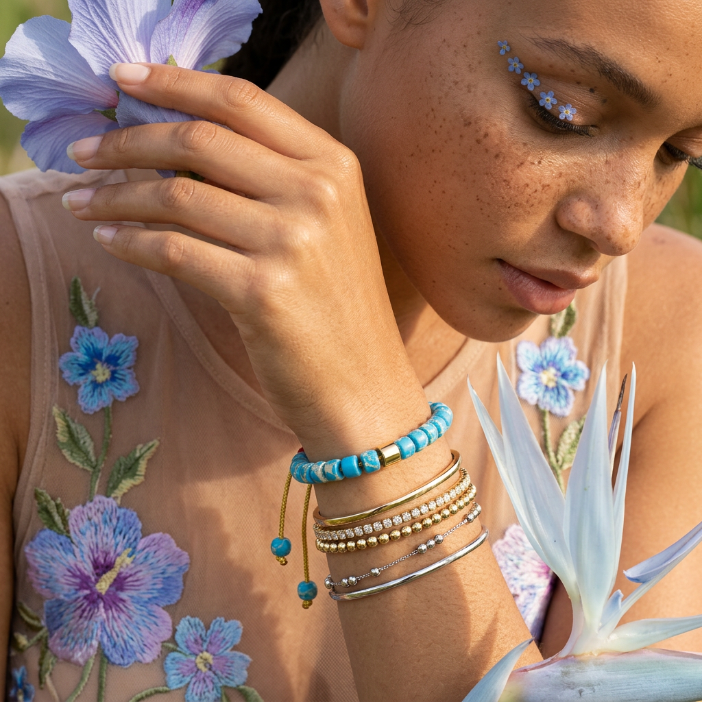 Maelia Golden Disc Strand bracelet