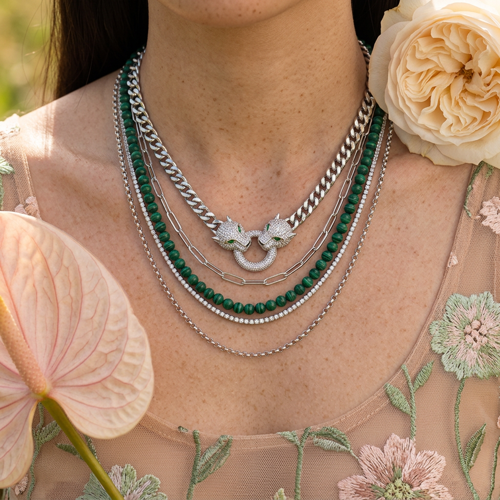 Ziolia Silver Halo Pendant Necklace