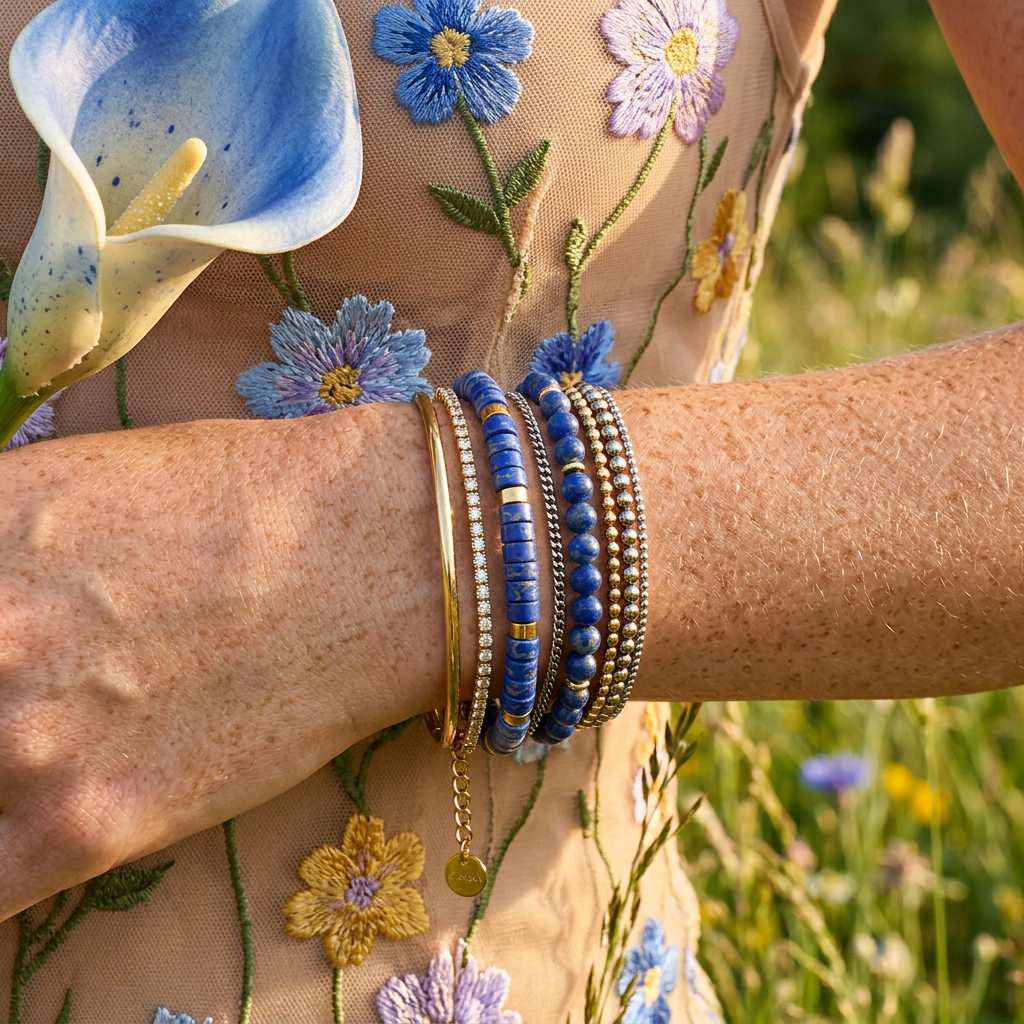 Ziomia Golden Disc Strand Bracelet