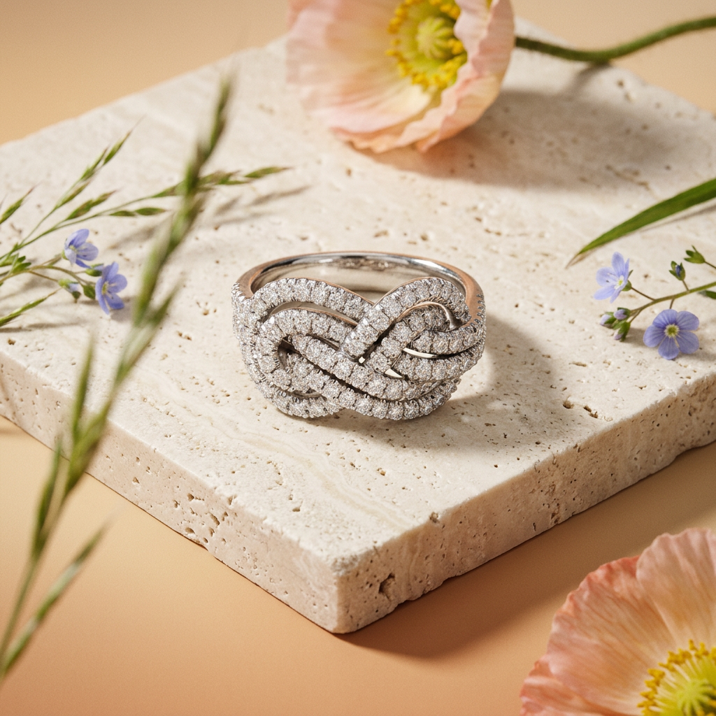 Vealia Silver Knot Statement Ring