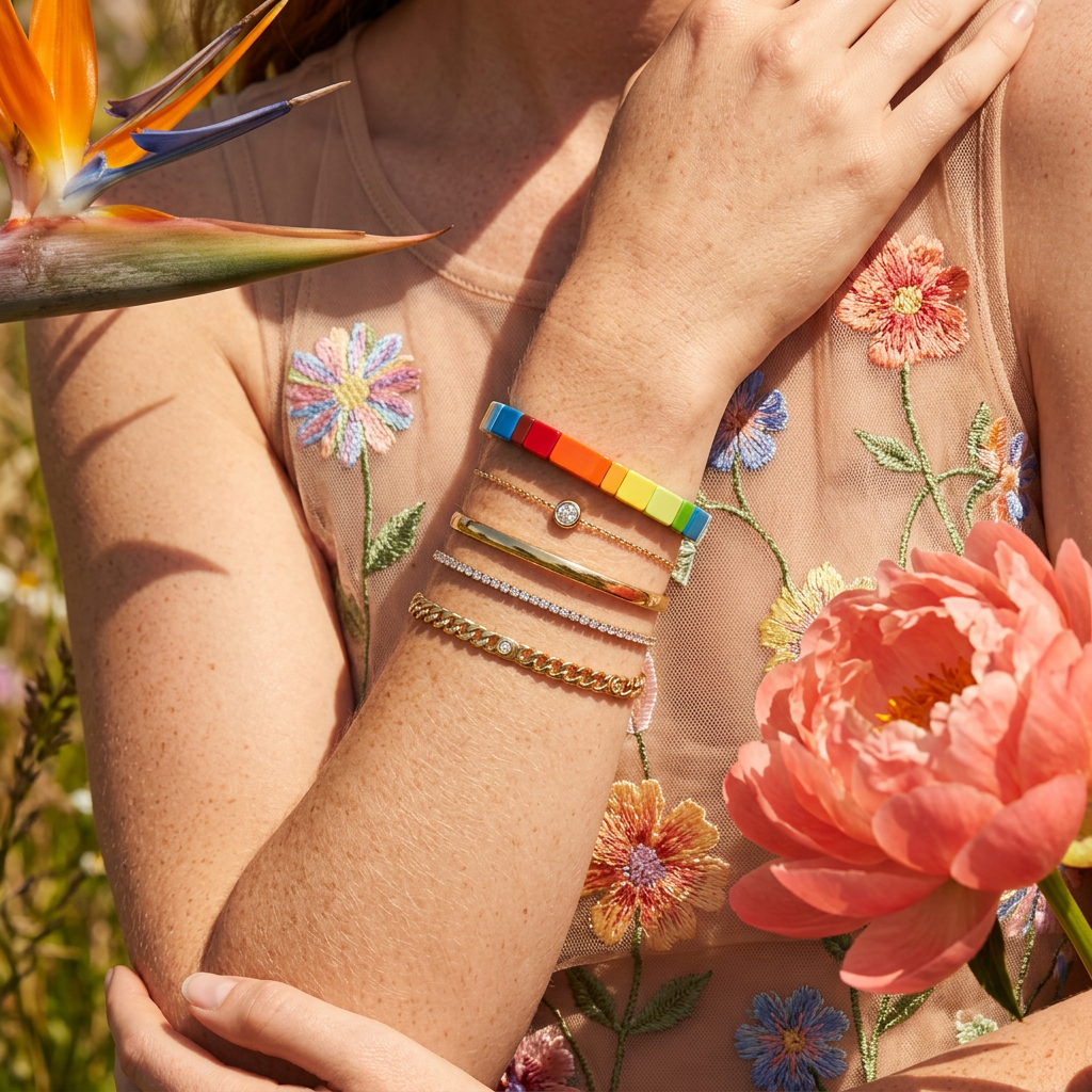 Raelia Resin Bar Strand Bracelet