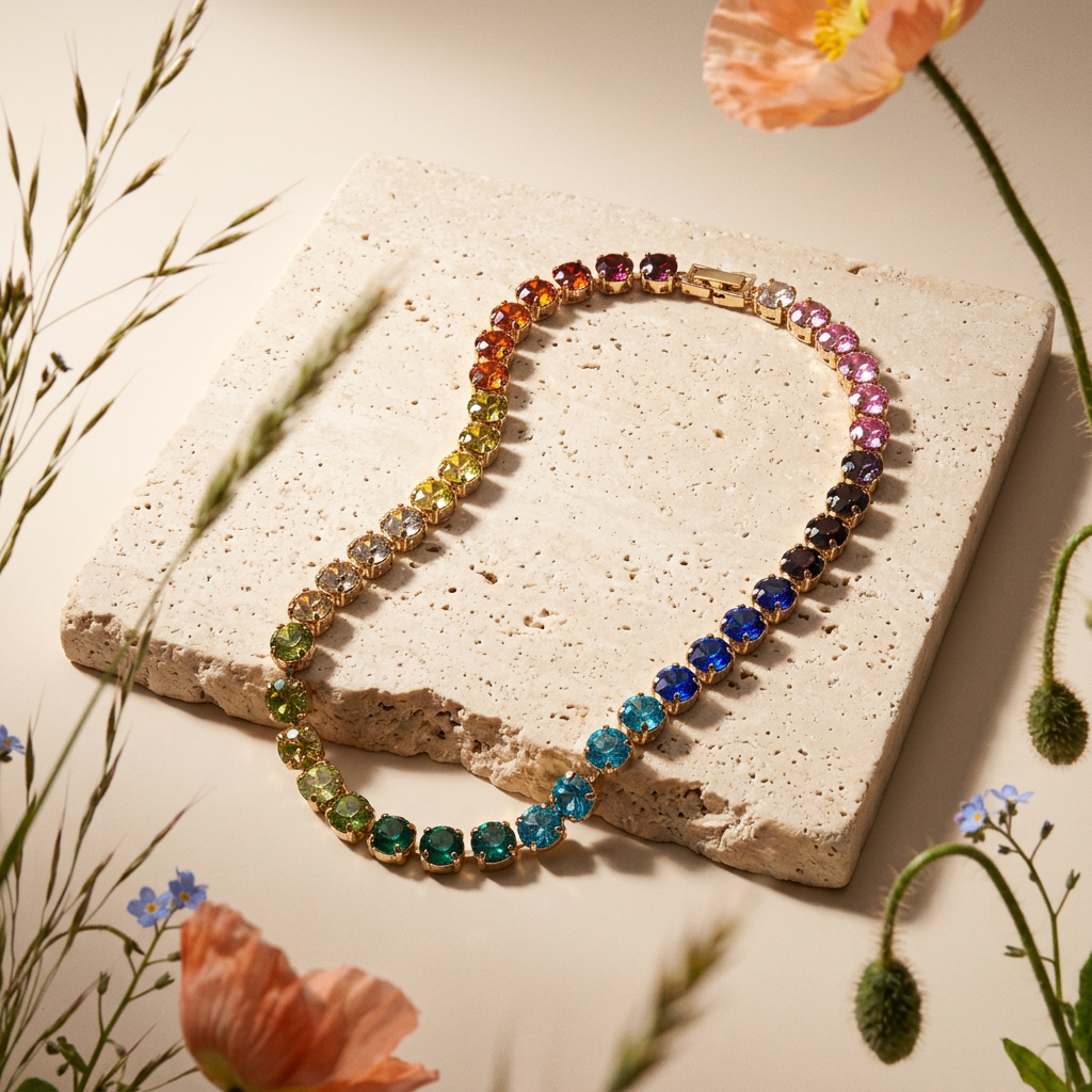 Veonia Golden Orb Chain Necklace