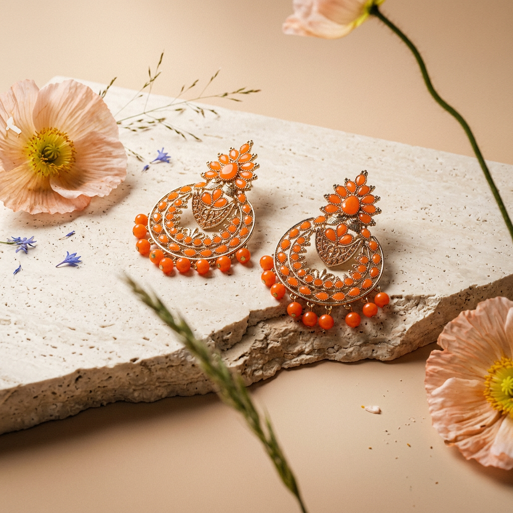 Liolia Golden Teardrop Chandelier Earrings