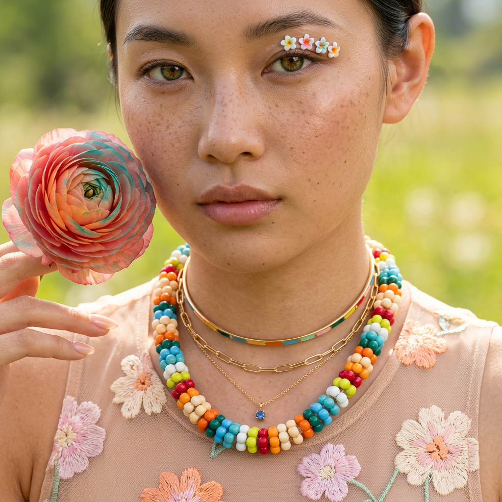 Zeamia Acrylic Cluster Strand Necklace